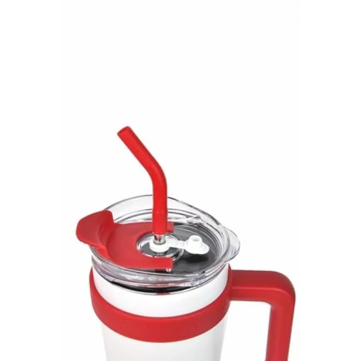 304 L Çelik 1,2 L Beyaz Pipetli Kamp Piknik Termos cin909by