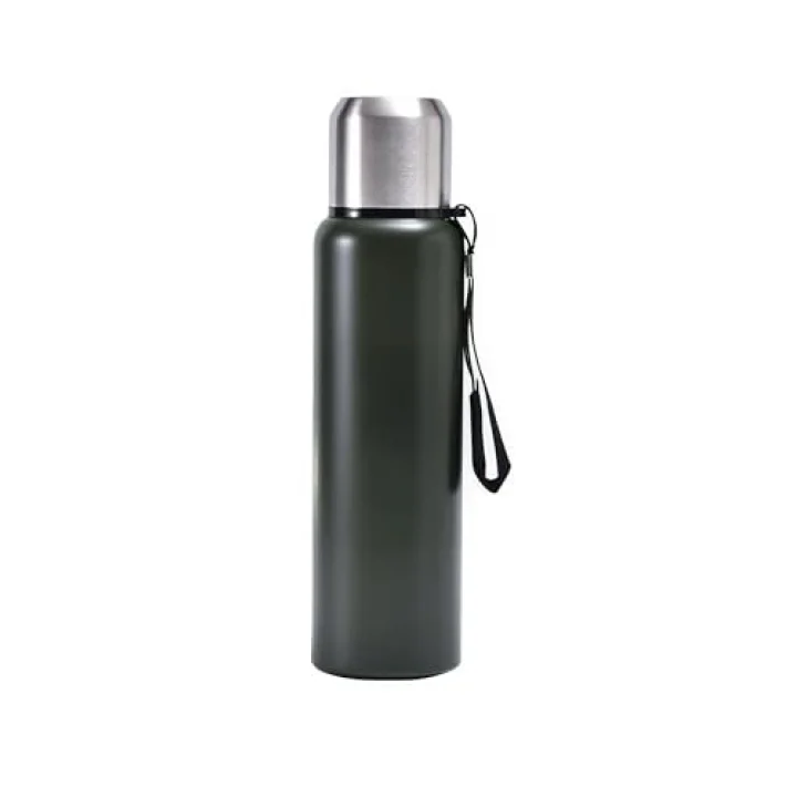 304 L Çelik 750 ml Yeşil Kamp Piknik Termos Tutmalı Termos cin491ys