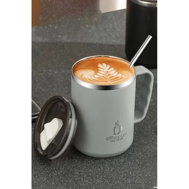 304 L Çelik Gri 500 ml Kahve El Termos Kupa Mug cin557gr