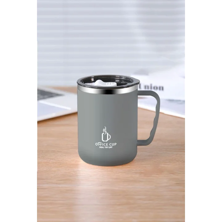 304 L Çelik Gri 500 ml Kahve El Termos Kupa Mug cin557gr