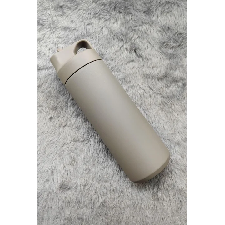 304 L Çelik Gri 500 ml Pipetli Matara Suluk cin414gr