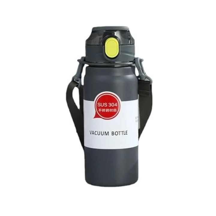 304 L Çelik Siyah 600 ml Askılı ve Pipetli Matara Suluk cin411sy