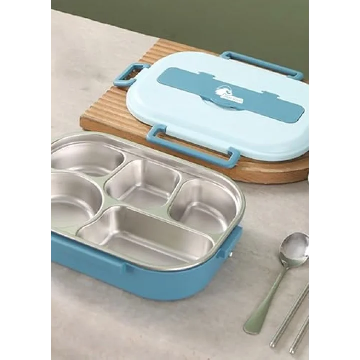304 Paslanmaz Çelik Mavi Lunchbox 1000 ML ve 1 Adet Çelik Kaşık, Dayanıklı Kamp Ekipmanları, Kamp Aksesuarları, Açık Hava Sporları, Doğa Sporları, Yürüyüş, Kamp Mutfağı, Kamp Malzemeleri