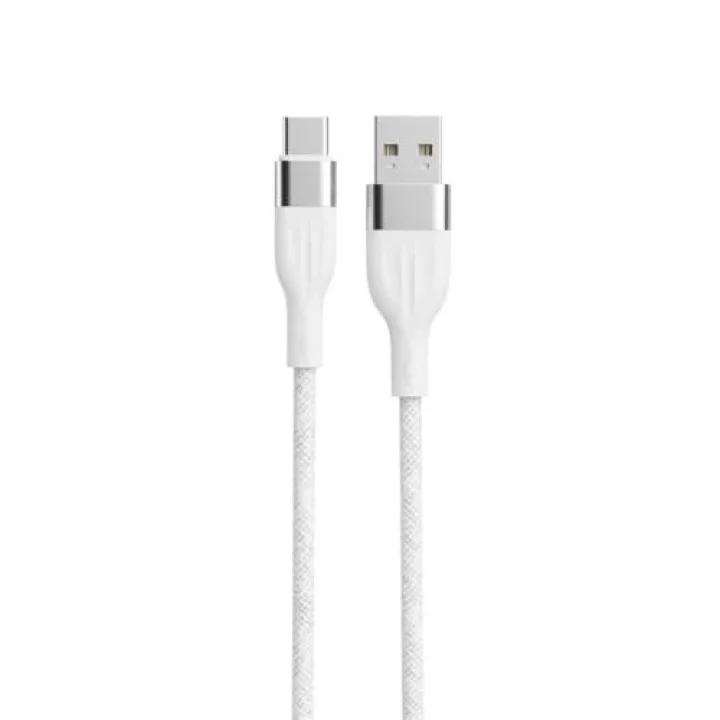 3.0A Type-C Hızlı Şarj ve Data Kablosu Beyaz 1m