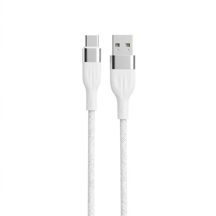 3.0A Type-C Hızlı Şarj ve Data Kablosu Beyaz 1m