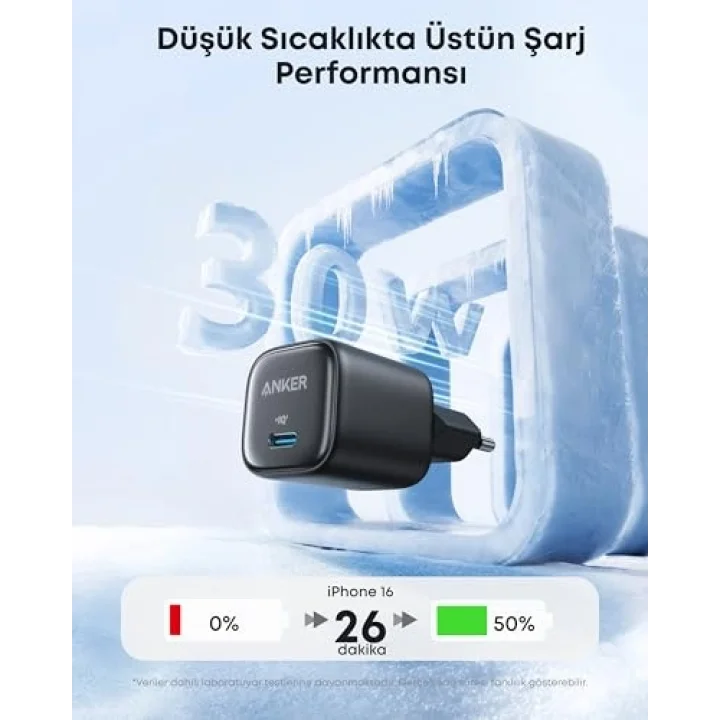 30W USB-C Şarj Cihazı Siyah - A2698