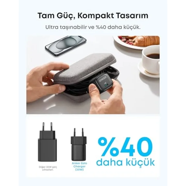 30W USB-C Şarj Cihazı Siyah - A2698