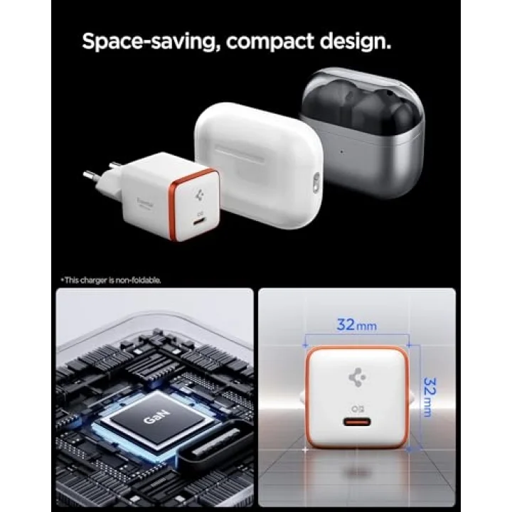 30W USB-C Ultra Mini Hızlı Şarj Aleti PPS Super Hızlı Şarj GaN Pro Isı Düşürücü Güç Adaptörü Akım Koruma iPhone & Android & iPad & MacBook Type-C Beyaz - ACH08449 ( TR Garantili)