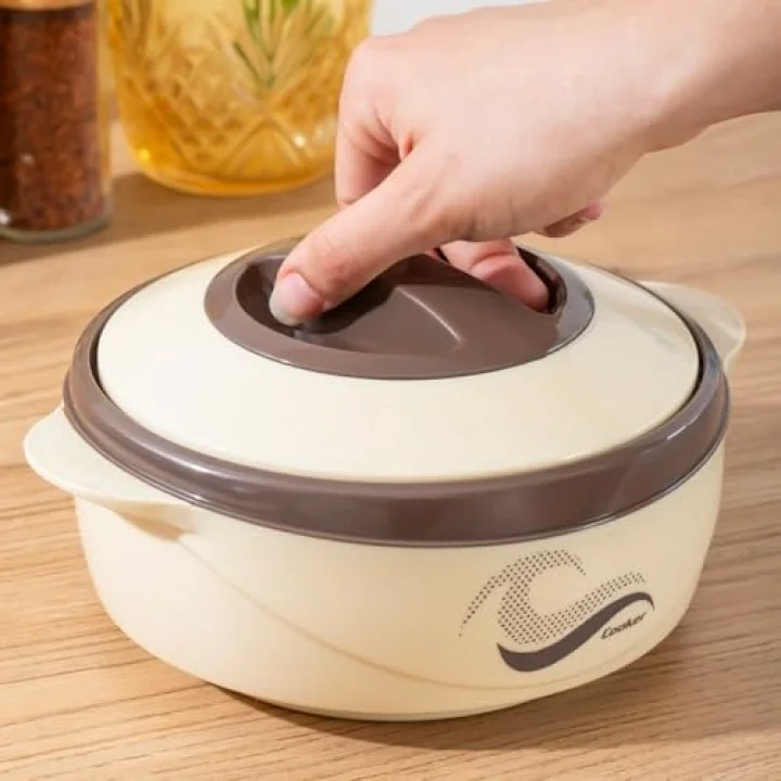 3149 1000 mL Yemek Termosu - Sızdırmaz Kilitlenebilir Kapak Paslanmaz Çelik Sefer Tası - Krem