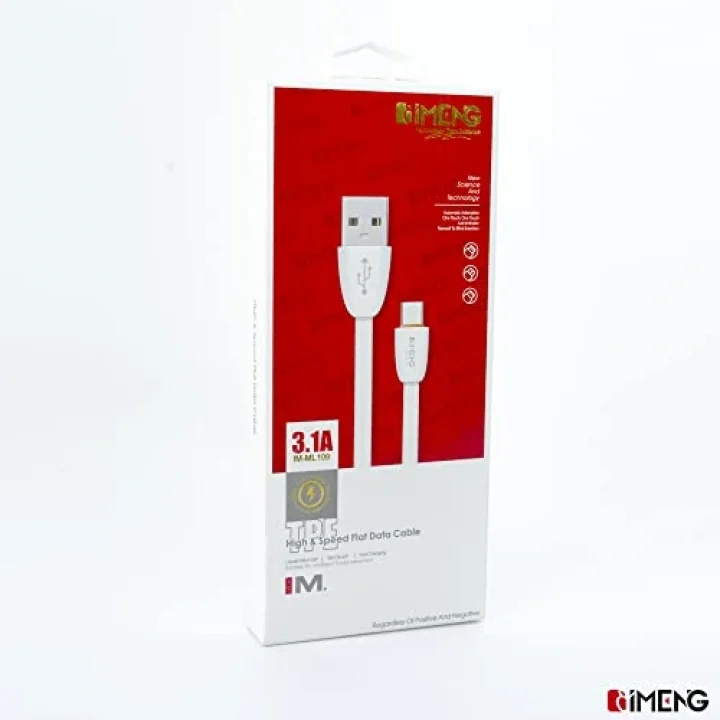 3.1A UsbA to Lightning Data ve Hızlı Şarj Kablosu ML109 Beyaz