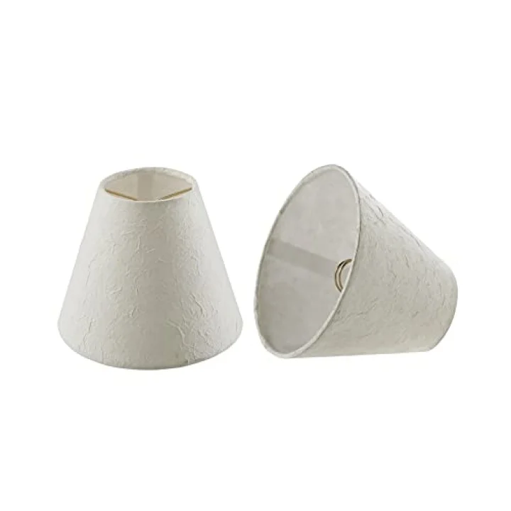 32129-2A Küçük Sert Sırtlı Empire Shape Avize Klipsli Abajur Seti (2li Paket), Beyaz Geçişli Tasarım, 15,24 cm alt genişlik (7,62 cm x 15,24 cm x 12,7 cm)