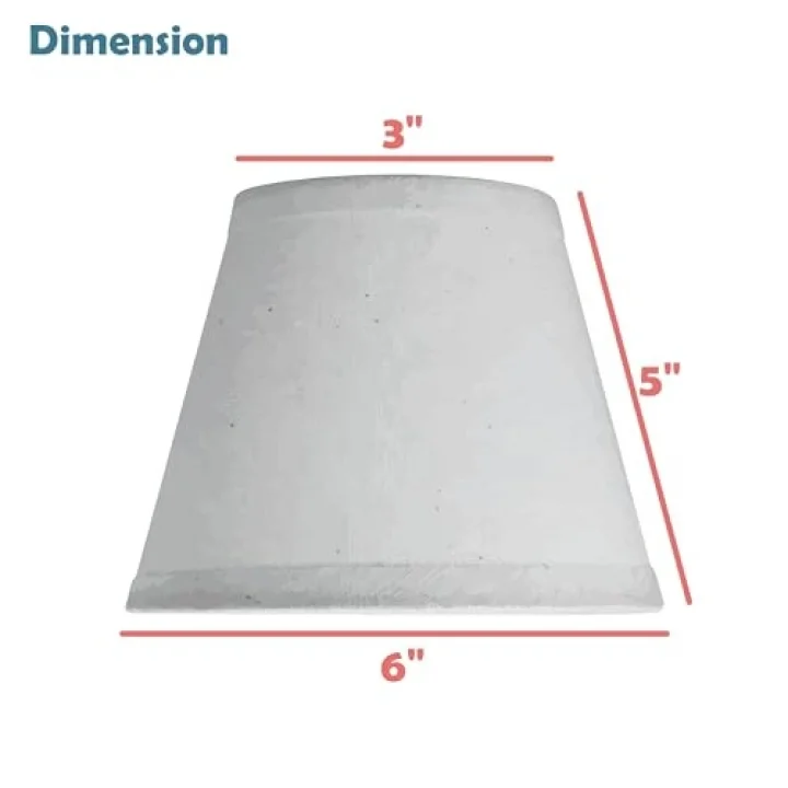 32129-2A Küçük Sert Sırtlı Empire Shape Avize Klipsli Abajur Seti (2li Paket), Beyaz Geçişli Tasarım, 15,24 cm alt genişlik (7,62 cm x 15,24 cm x 12,7 cm)