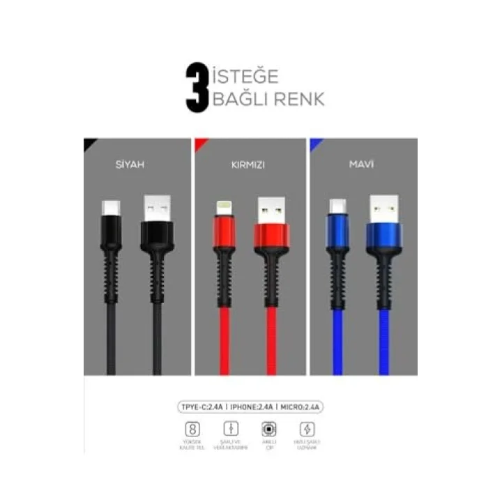 (3262) Kırmızı Kırmızı LS63 Micro Usb Kablo ile uyumlu