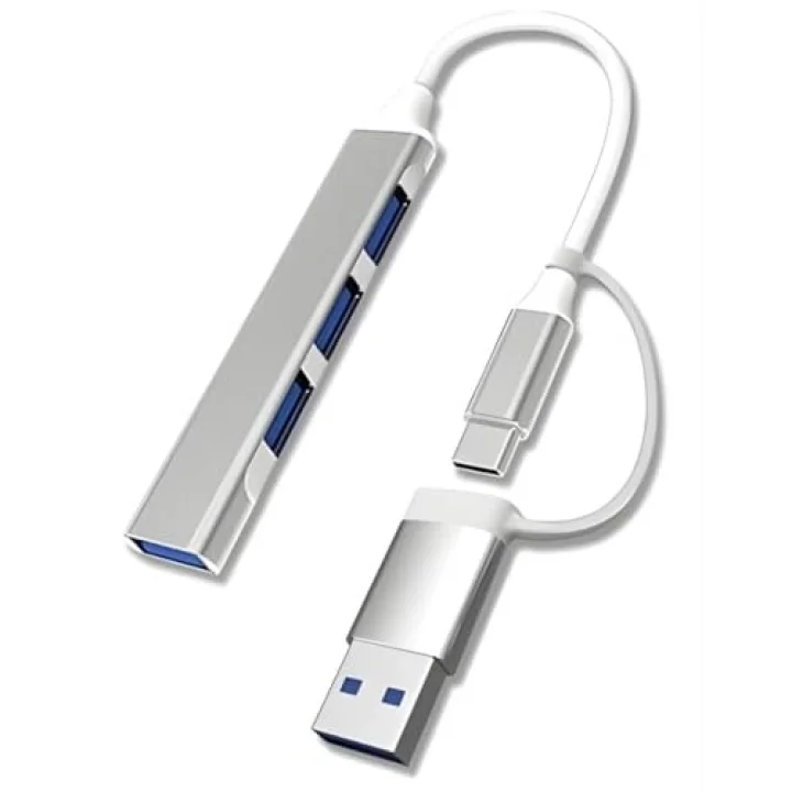 3360 Usb 3.0 Type C Hub 4 Port Çoklayıcı Çoğaltıcı Çevirici Dönüştürücü Adaptör 2si 1 Arada USB & Type-C 4 Portlu Hub USB Type-A & USB Type-C (Hibrit Tasarım) 5 Gbps (USB 3.0 Destekli)