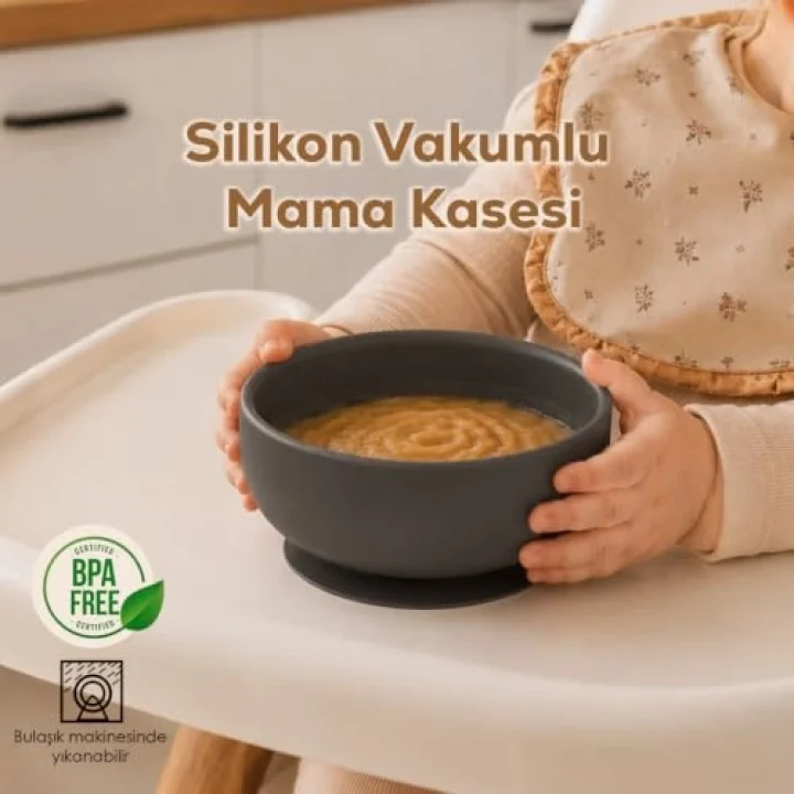 34004 Silikon Vakumlu 300ml Mama Kasesi Antrasit