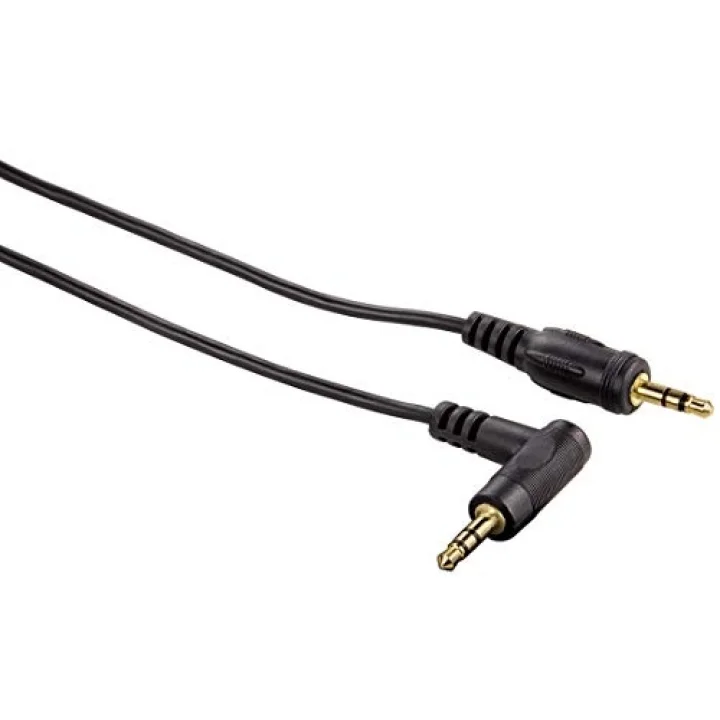3.5mm - 3.5mm, Stereo Siyah Altın Uç Açılı 0.75m