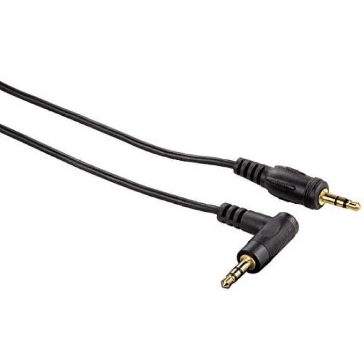 3.5mm - 3.5mm, Stereo Siyah Altın Uç Açılı 0.75m