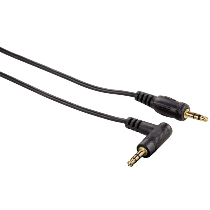 3.5mm - 3.5mm, Stereo Siyah Altın Uç Açılı 0.75m