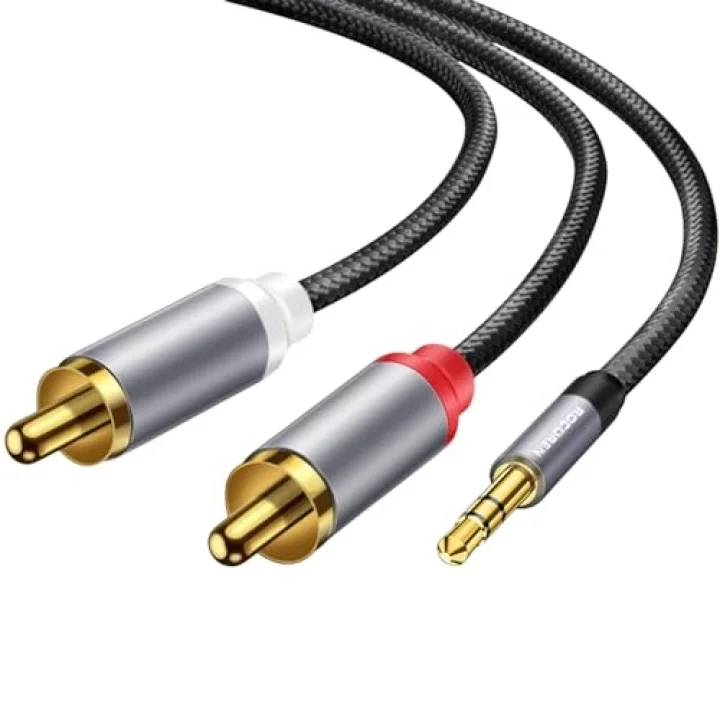 3.5mm AUX Jack to RCA Hi-Fi Ses Kablosu 5 Metre