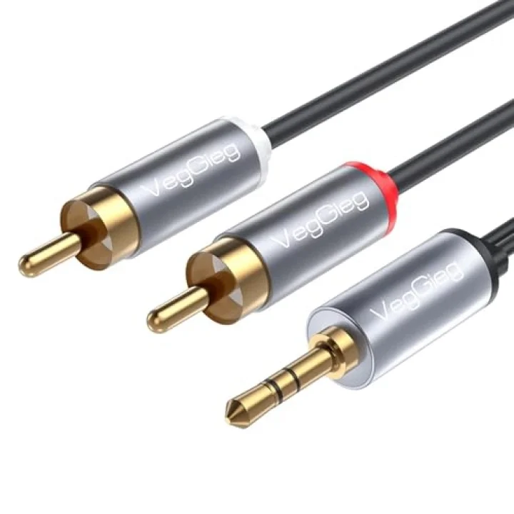 3.5mm Aux To 2 RCA Hi-Fi Ses Kablosu 5 Metre