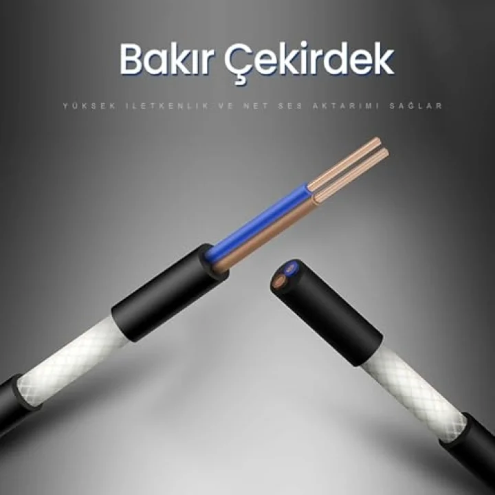 3.5mm AUX to 2 RCA Ses Kablosu 1.5 Metre