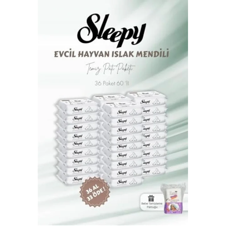 36 AL 33 ÖDE Evcil Hayvan Islak Havlusu 60lı ve Bebek Pamuğu