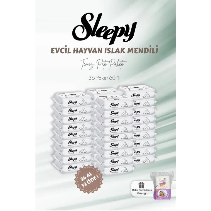 36 AL 33 ÖDE Evcil Hayvan Islak Havlusu 60lı ve Bebek Pamuğu