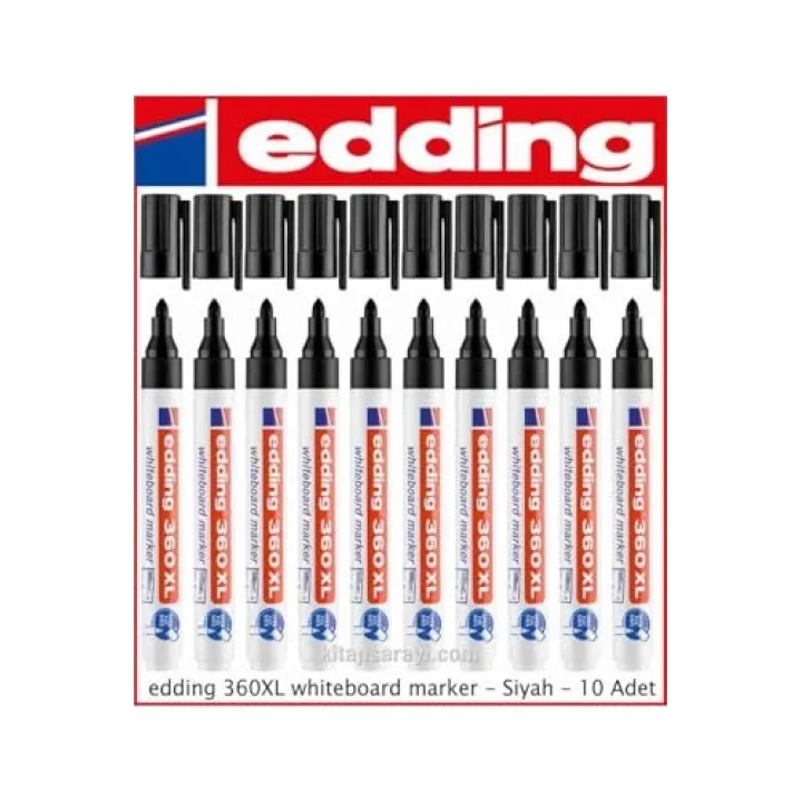360XL Whiteboard Marker, Siyah, 10lu Paket