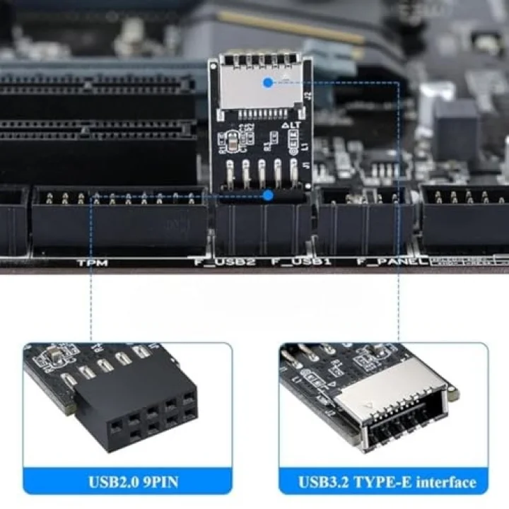3649 Usb2.0 9 Pin - Type-E Anakart Çevirici Dönüştürücü Adaptör