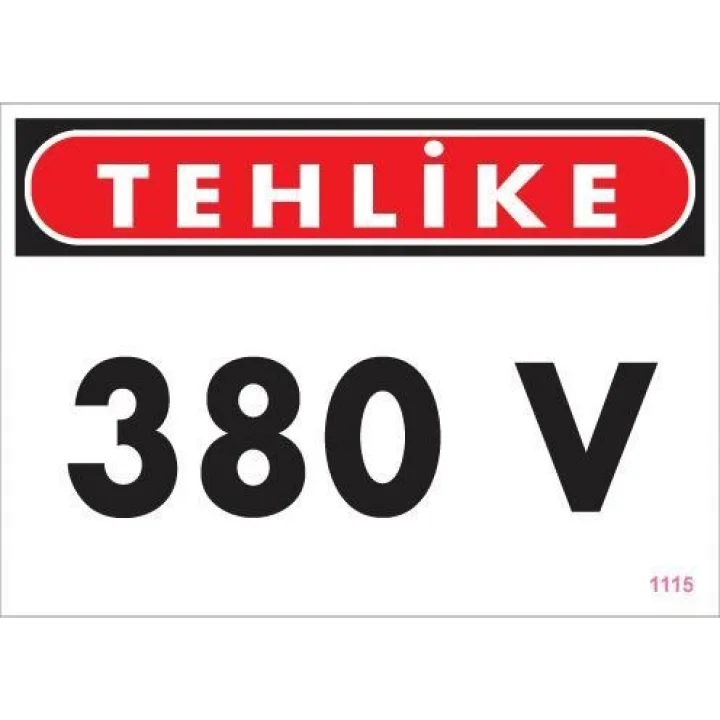Mey İthalat® 380 V Tehlike Uyarı Levhası 25x35 KOD:1115