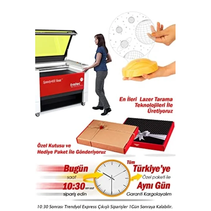 3D 3 Boyutlu Uzay Temalı LED Lamba