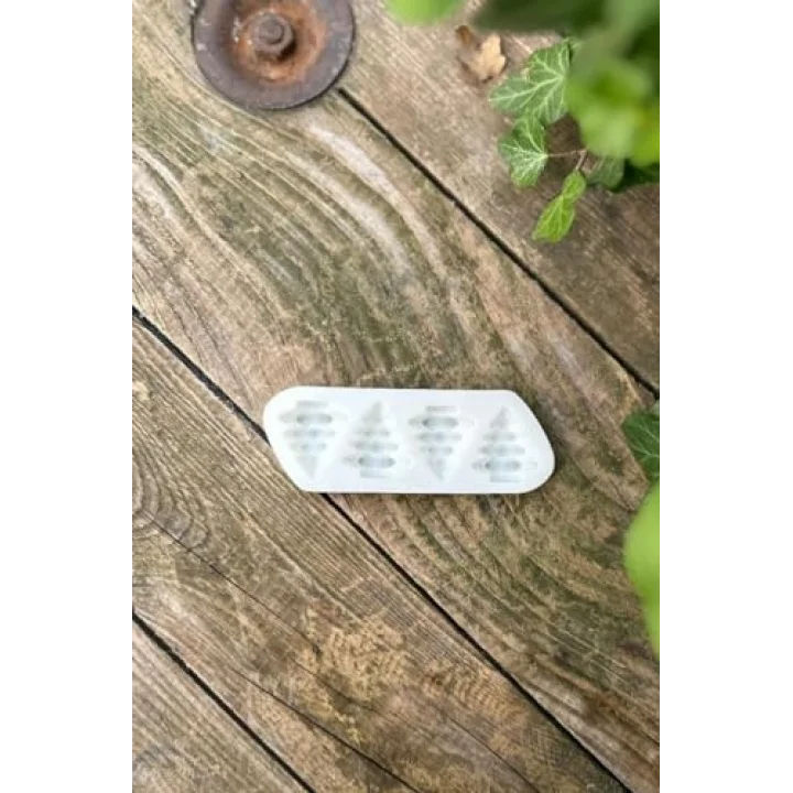 3D Çam Ağacı Mini Dörtlü Mum Kalıbı (Silikon)
