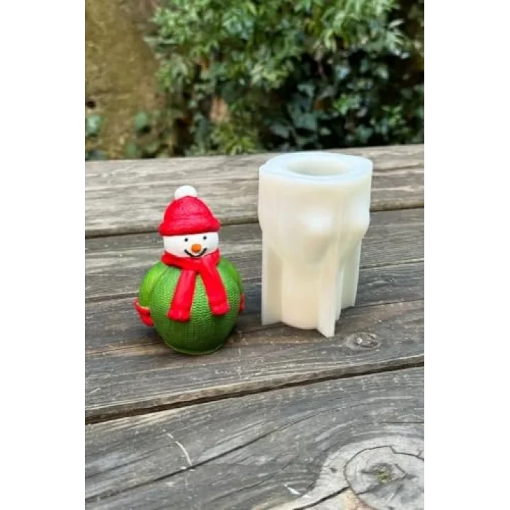 3D Christmas Kardan Adam Silikon Mum Kalıbı