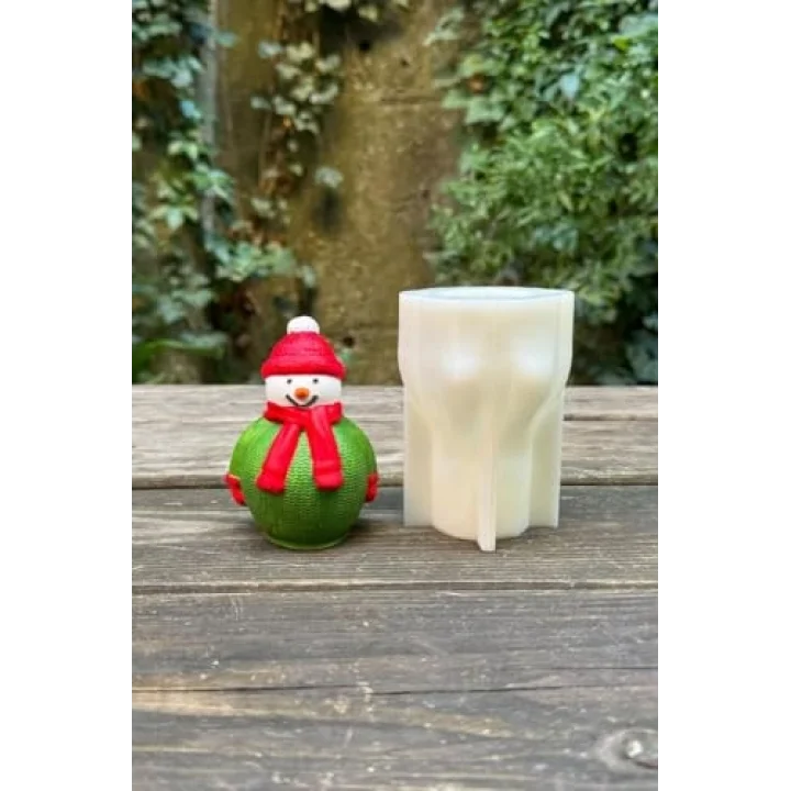 3D Christmas Kardan Adam Silikon Mum Kalıbı