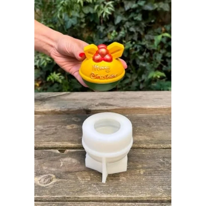 3D Christmas Top Silikon Mum Kalıbı