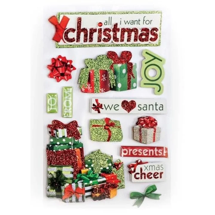 3D Çıkartmalar 4,5x8,5-All I Want For Christmas