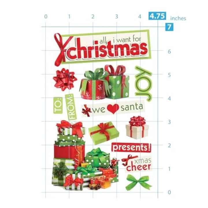 3D Çıkartmalar 4,5x8,5-All I Want For Christmas