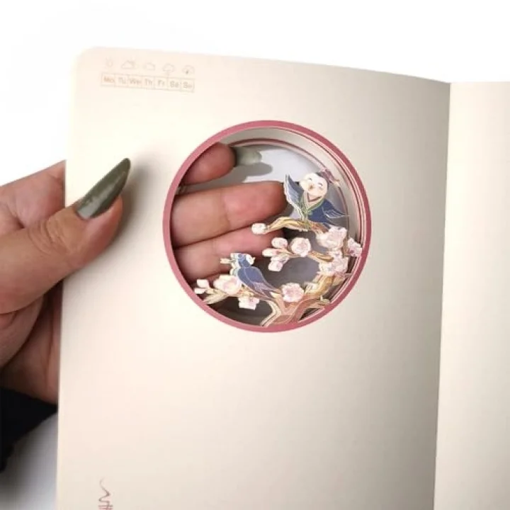 3D Katmanlı Oyma Defter – Panda Temalı Stereo Kapak, 60 Sayfa 120 Yaprak Yaratıcı Tasarım Not Defteri, Katmanlı Sanatsal Kapaklı Günlük