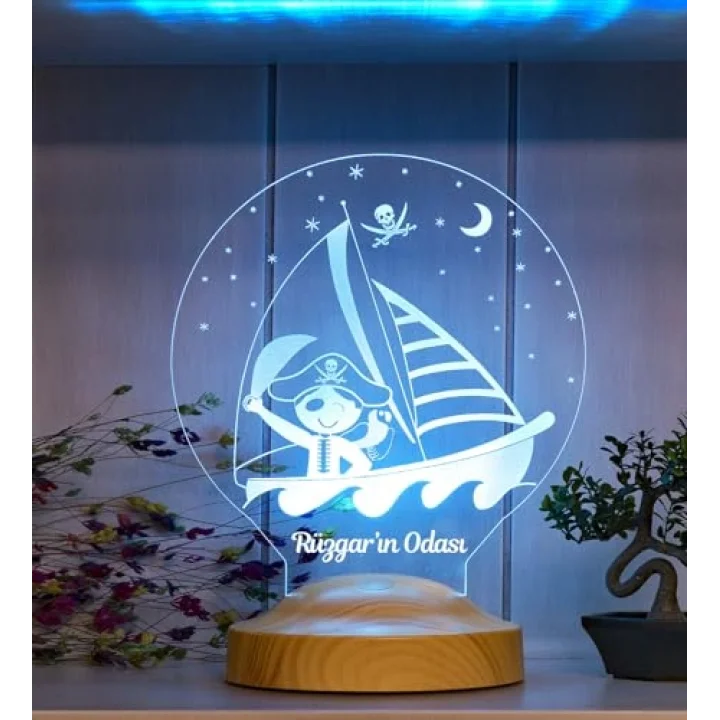 3D Korsan 3 boyutlu Çocuk Bebek Hediyesi Led Lamba