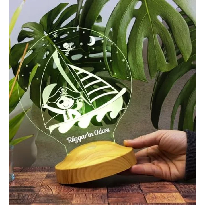3D Korsan 3 boyutlu Çocuk Bebek Hediyesi Led Lamba
