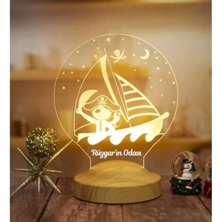 3D Korsan 3 boyutlu Çocuk Bebek Hediyesi Led Lamba