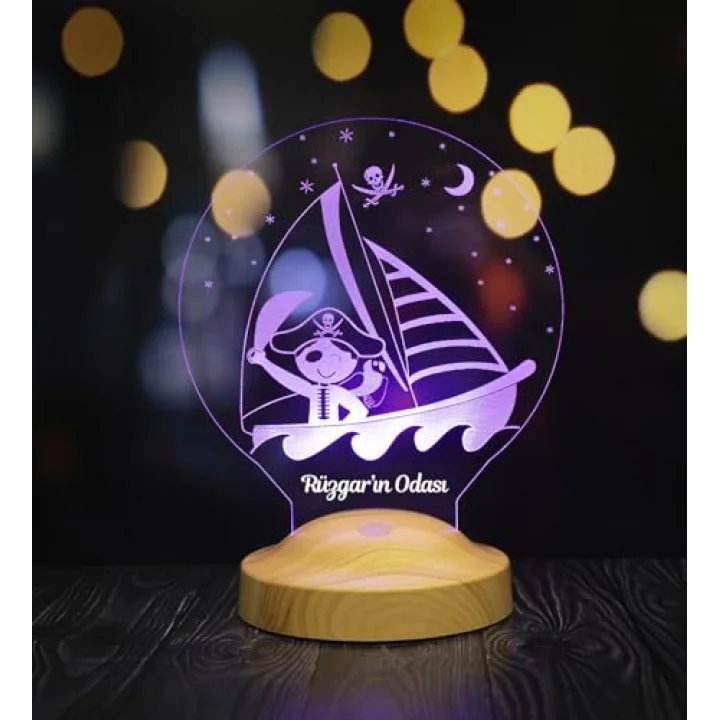 3D Korsan 3 boyutlu Çocuk Bebek Hediyesi Led Lamba