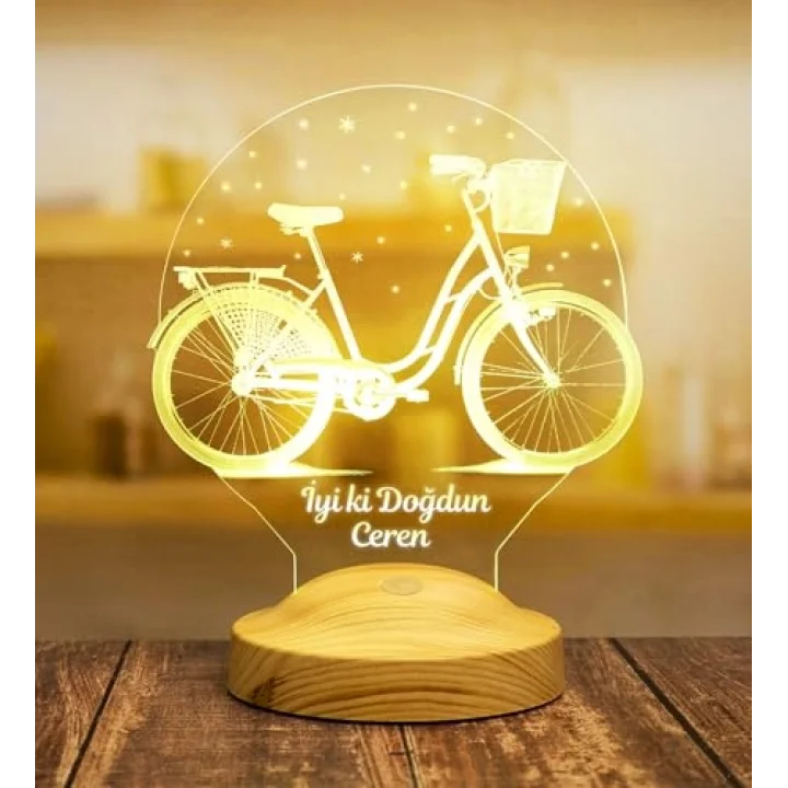 3D Nostaljik Bisiklet Doğum Günü Hediyesi 3 boyutlu Led Lamba