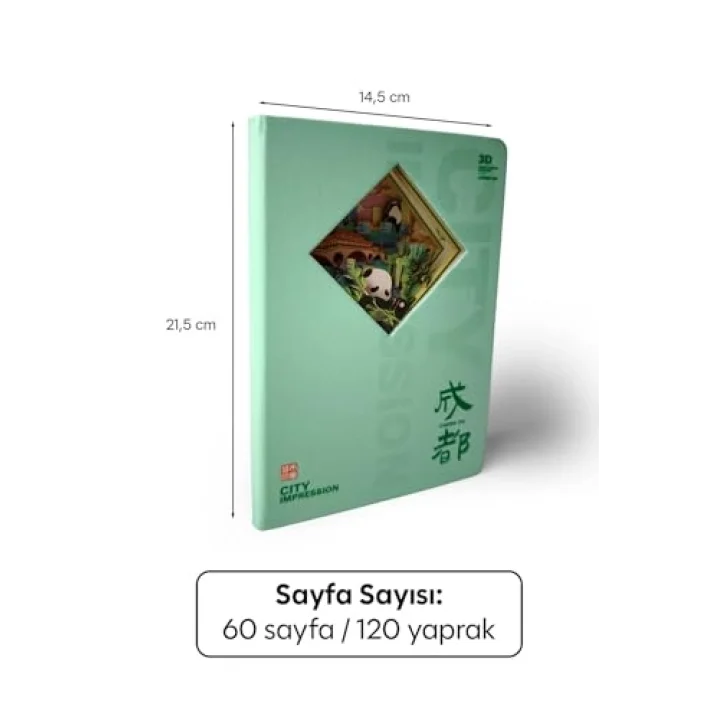 3D Panda Temalı Defter