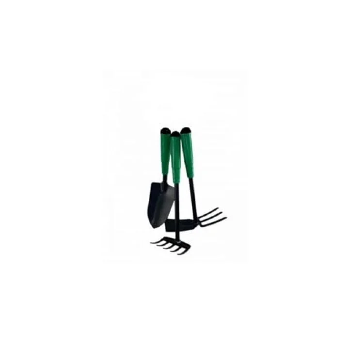 3lü Mini Bahçe Hobi Seti Kürek-Çapa-Tırmık MHT-324, Yeşil-Siyah