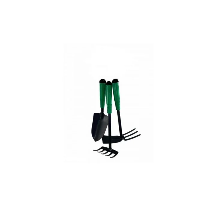 3lü Mini Bahçe Hobi Seti Kürek-Çapa-Tırmık MHT-324, Yeşil-Siyah