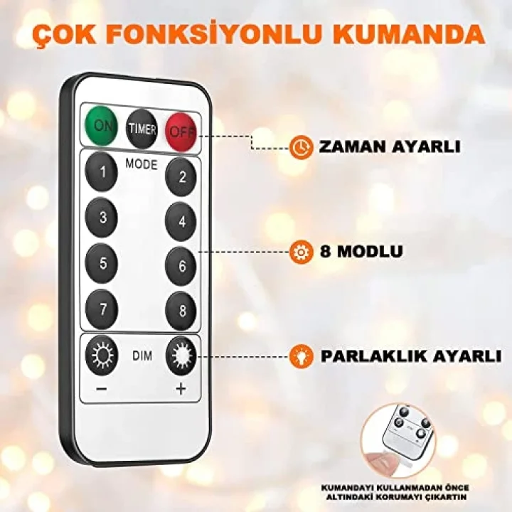 3x3 Metre Peri Led Kumandalı Perde Asma Kancalı Peri Led Yılbaşı Led Gün Işığı Led Işık 8 Modlu Parti Işığı Dekoratif Işık Led Saçak Led Işık Perde Led Yılbaşı Dekorasyon