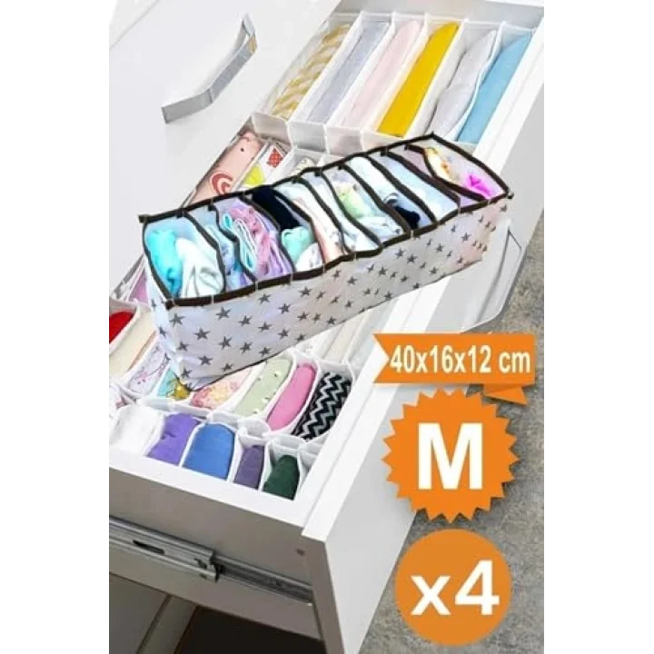 4 Adet 11 Gözlü Çekmece Içi Akordiyon Organizer M 40x16x12 Cm