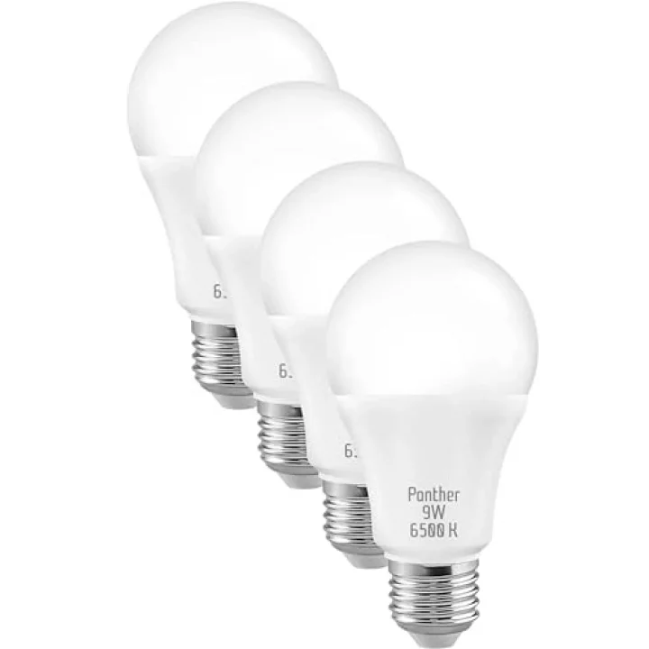4 ADET 9W Beyaz LED E27 Ampul Tasarruflu Lamba 6500 K Beyaz Işık 800 Lümen 9W=60W