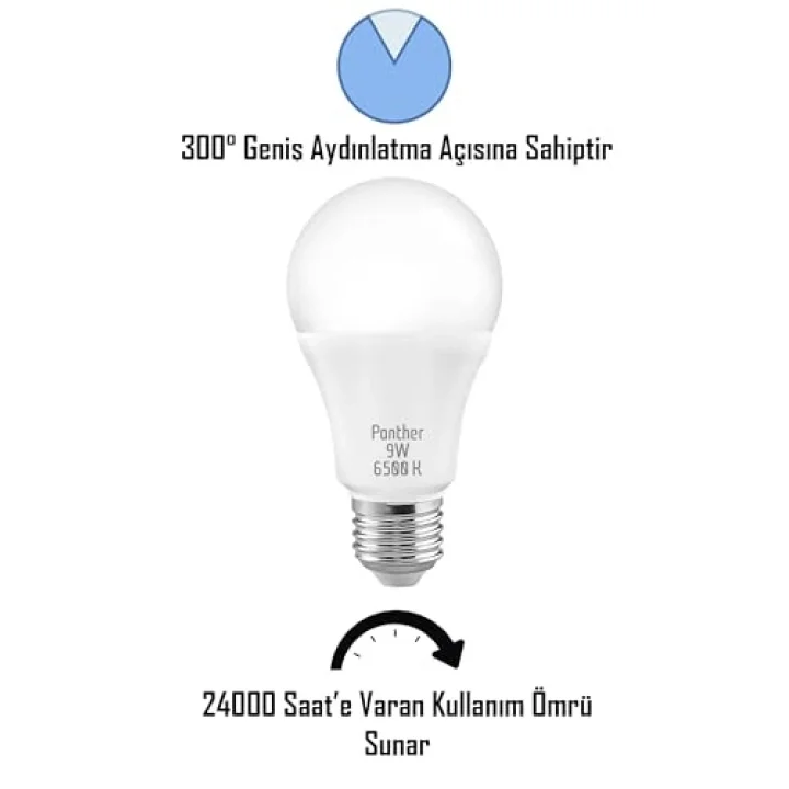 4 ADET 9W Beyaz LED E27 Ampul Tasarruflu Lamba 6500 K Beyaz Işık 800 Lümen 9W=60W